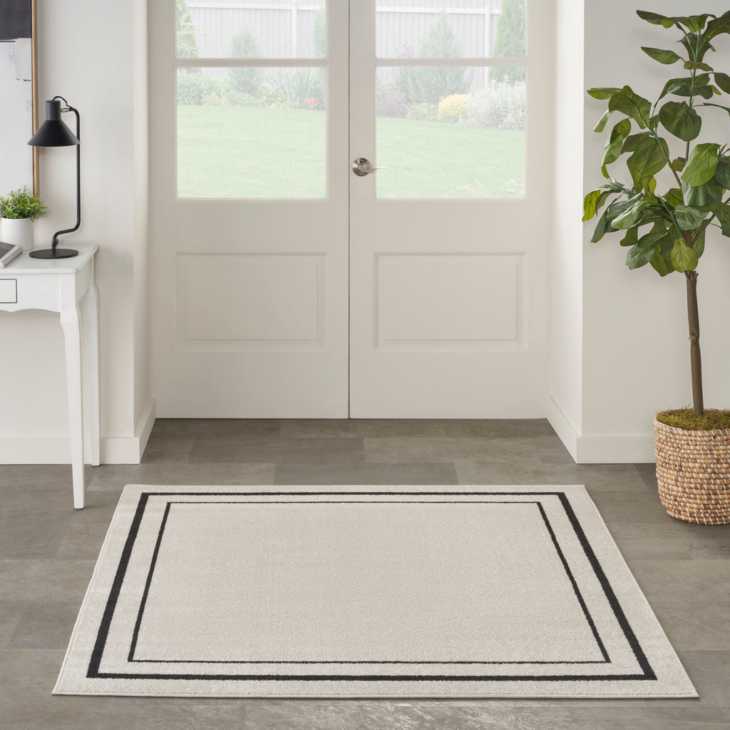 nourison nourison essentials nre02 ivory black rug