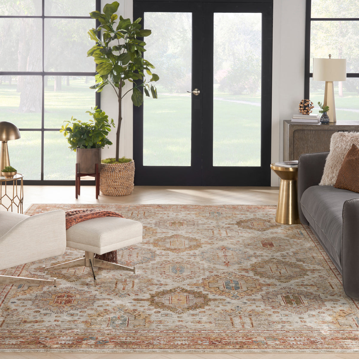 nourison sahar shr01 ivory multicolor rug
