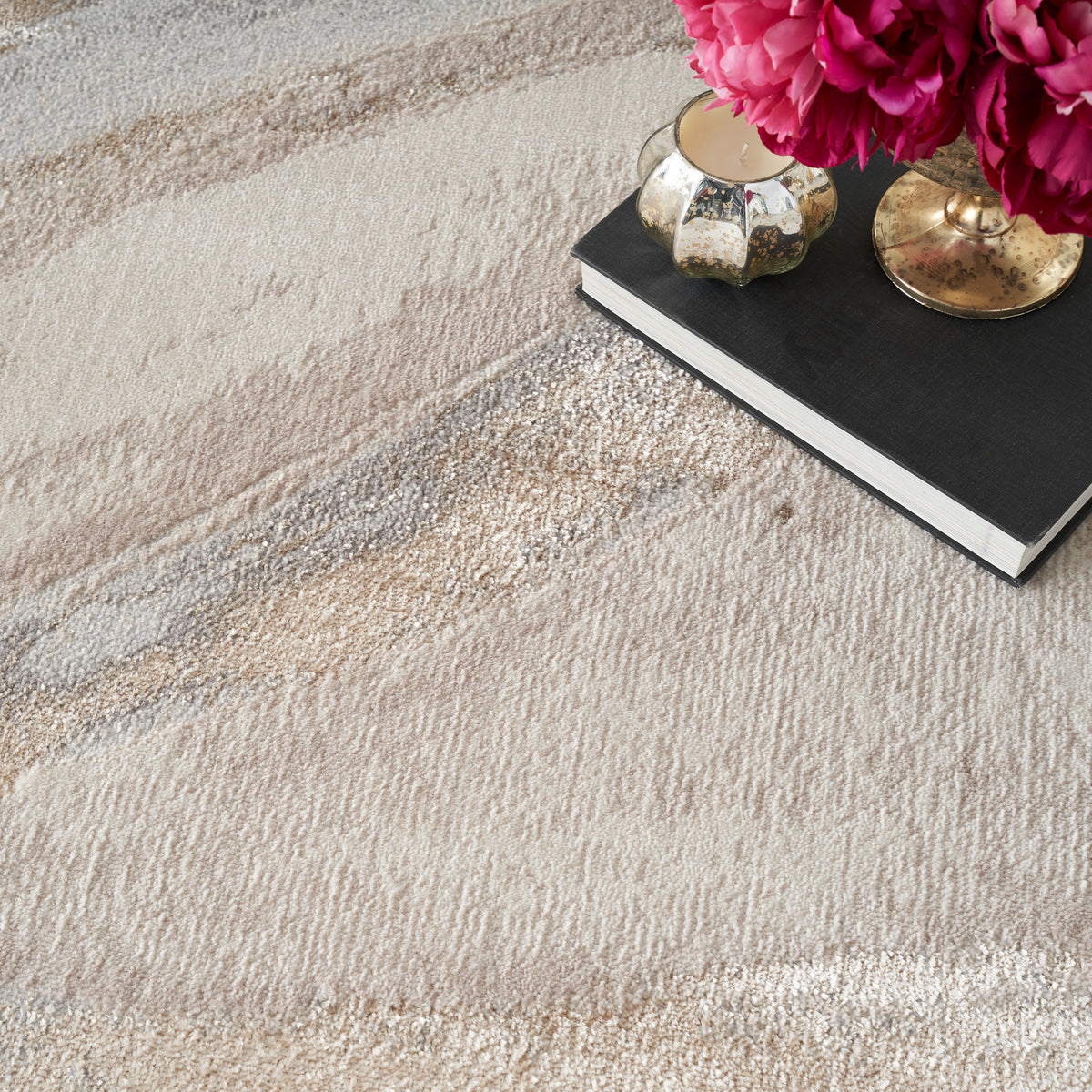 nourison brushstrokes bsk01 beige grey rug