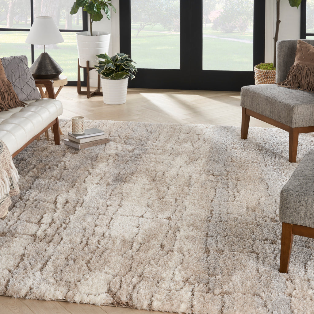 nourison dreamy shag drs09 ivory beige rug