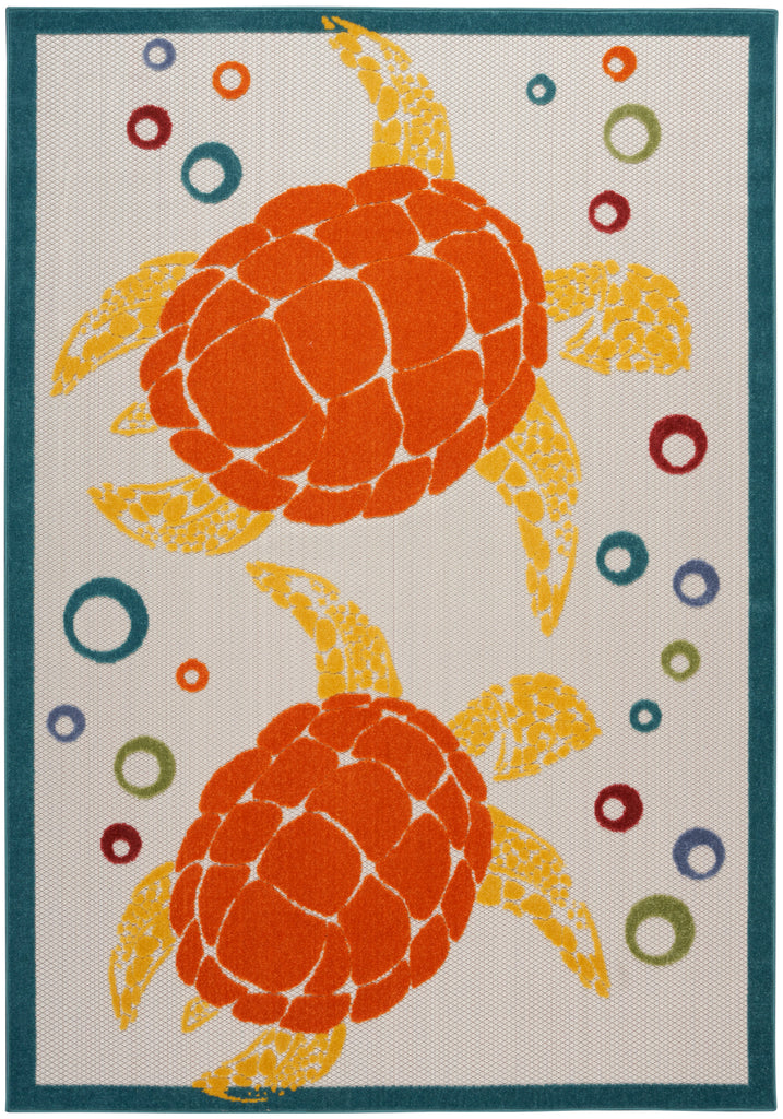 nourison aloha alh27 teal multi rug