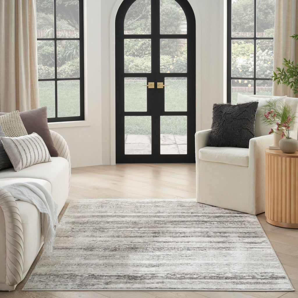 nourison glitz glz10 cream grey rug