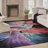 nourison prismatic prs34 black rug