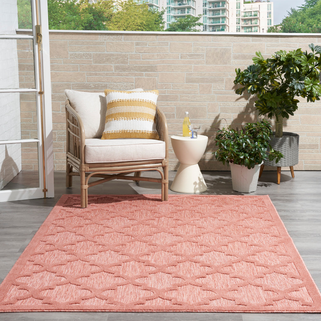 nourison easy care nes01 coral orange rug