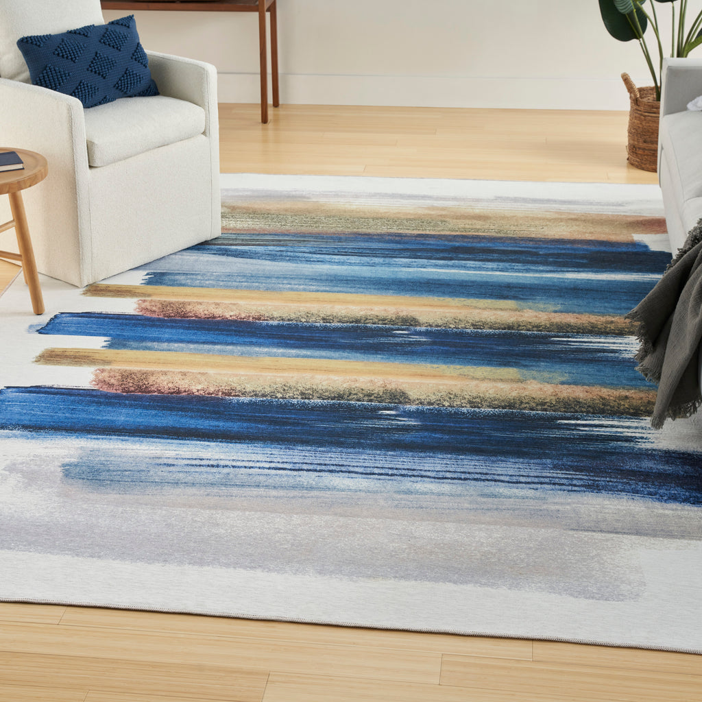 nourison nourison washables nwb09 blue multicolor rug