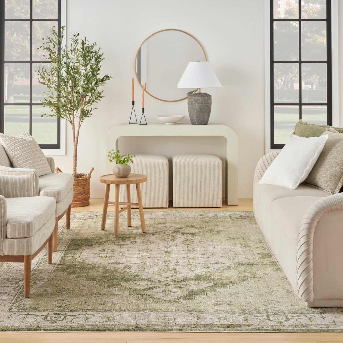 nourison astra machine washable asw11 ivory green rug