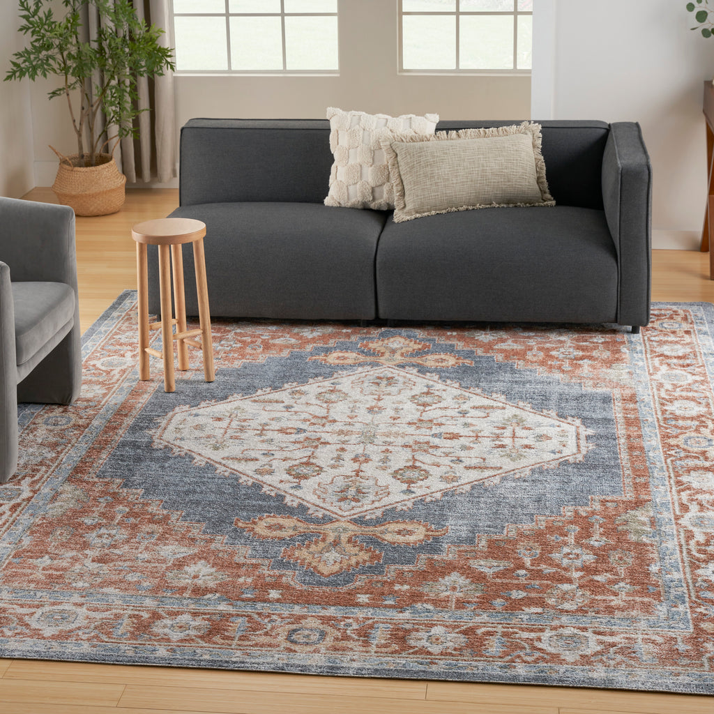 nourison astra machine washable asw11 denim multicolor rug