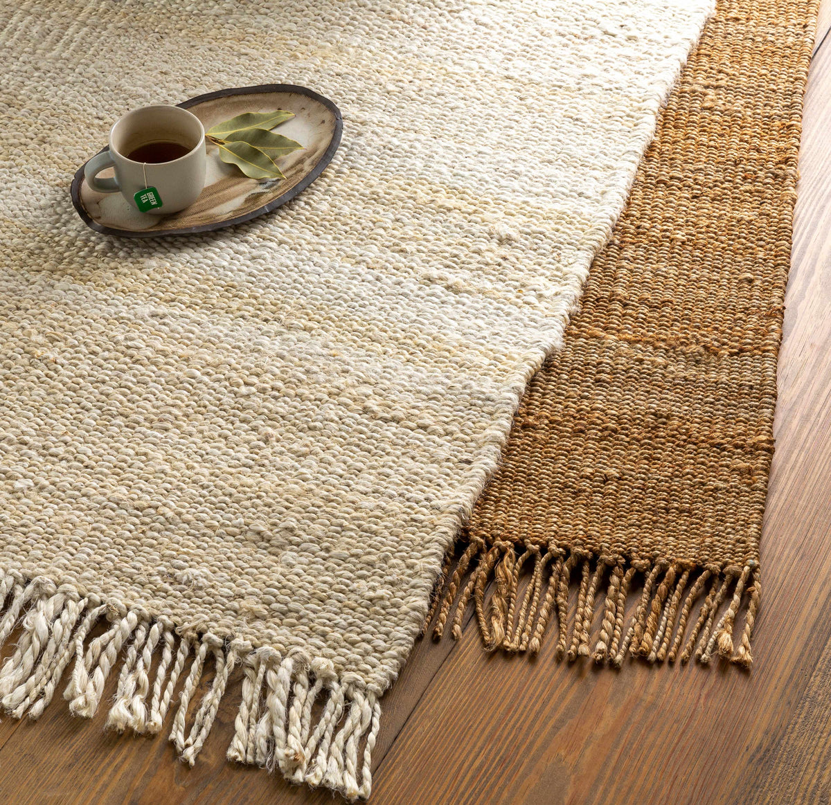 Hauteloom Iantha IAN Ivory Woven/Flatwoven Jute Rug