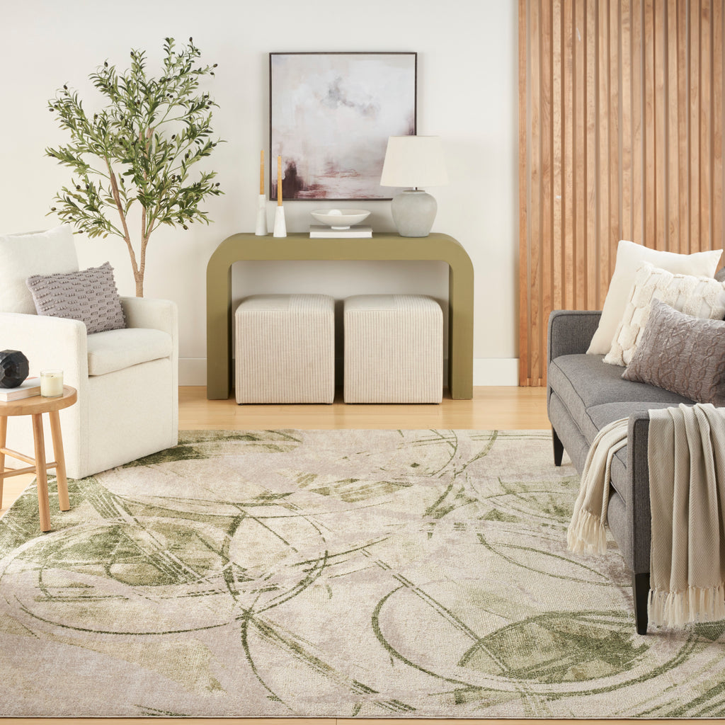 nourison astra machine washable asw14 beige green rug