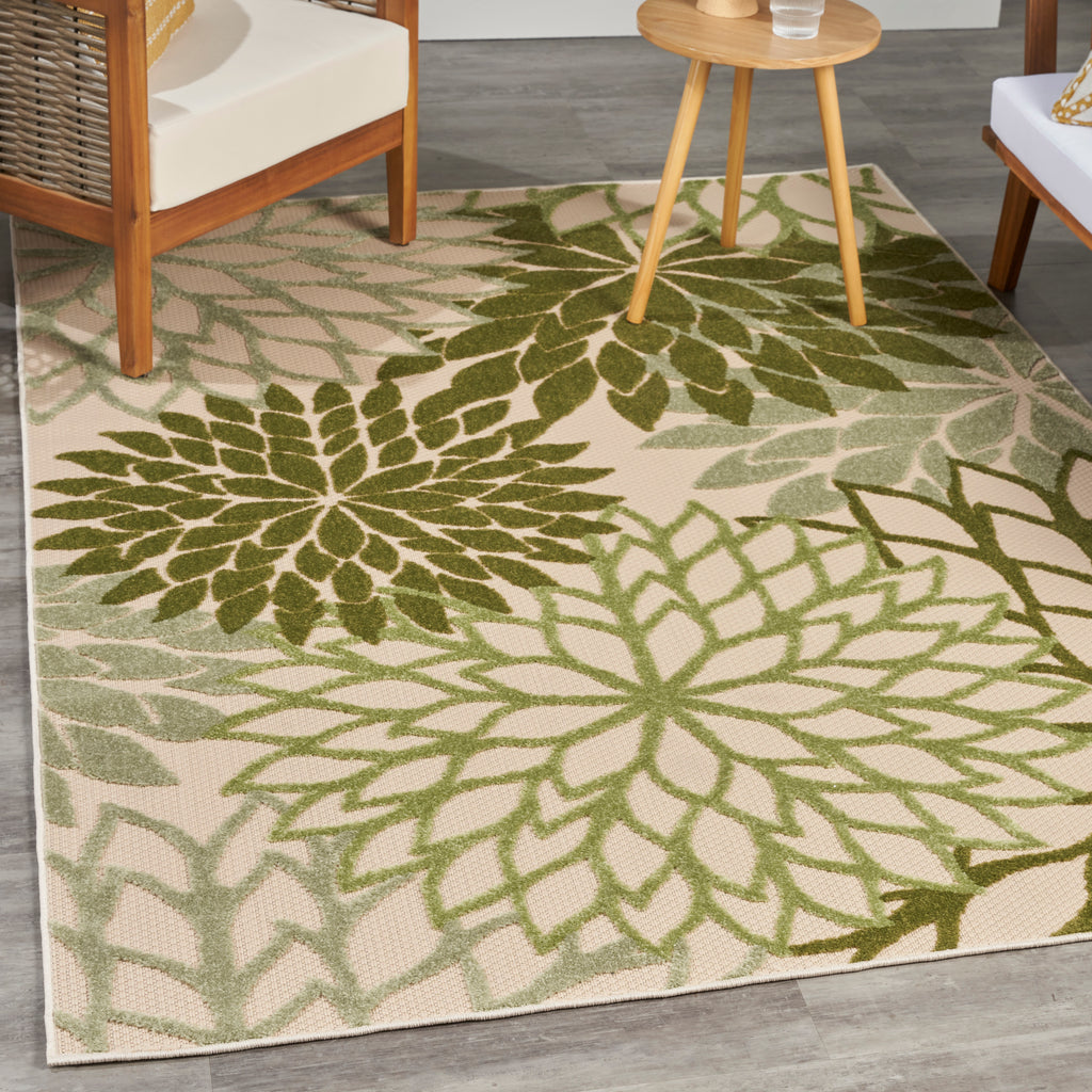 nourison aloha alh05 ivory green rug