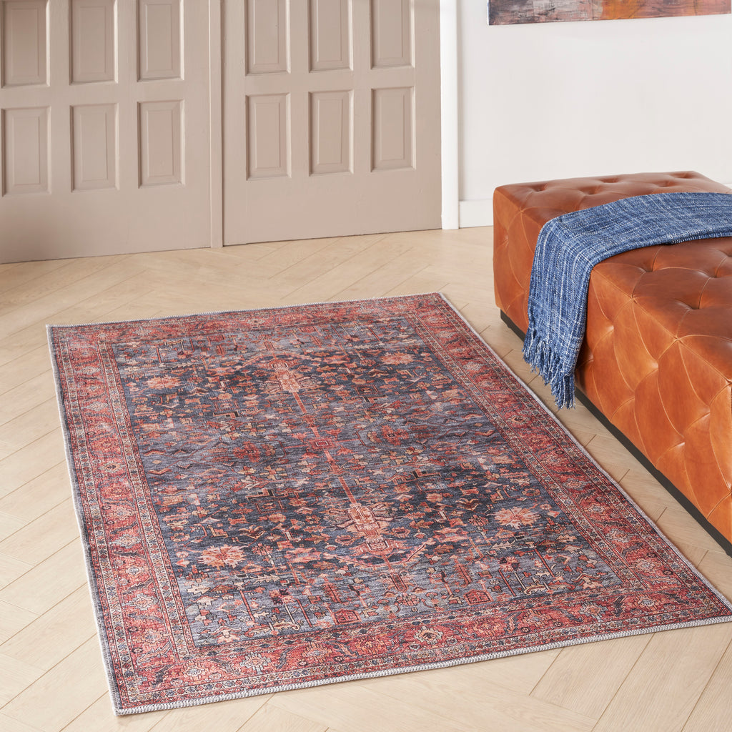 nourison grand washables grw02 navy brick rug