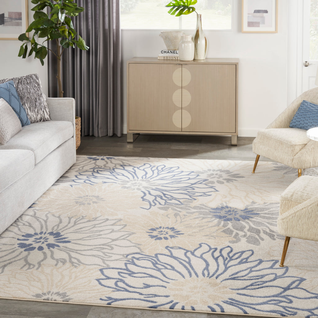 nourison passion psn17 ivory grey blue rug