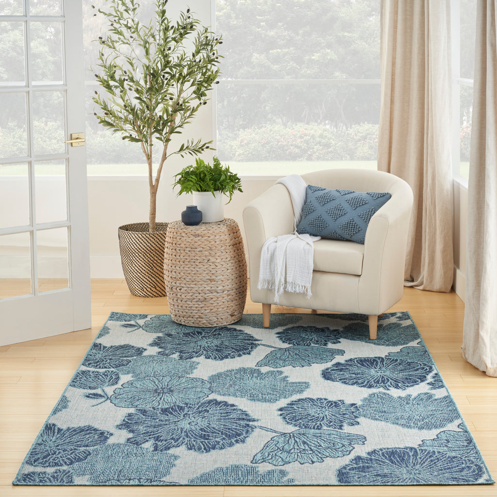 nourison garden oasis goa04 blue rug