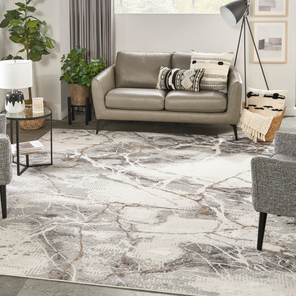 nourison elation etn13 ivory grey rug