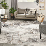 nourison elation etn13 ivory grey rug