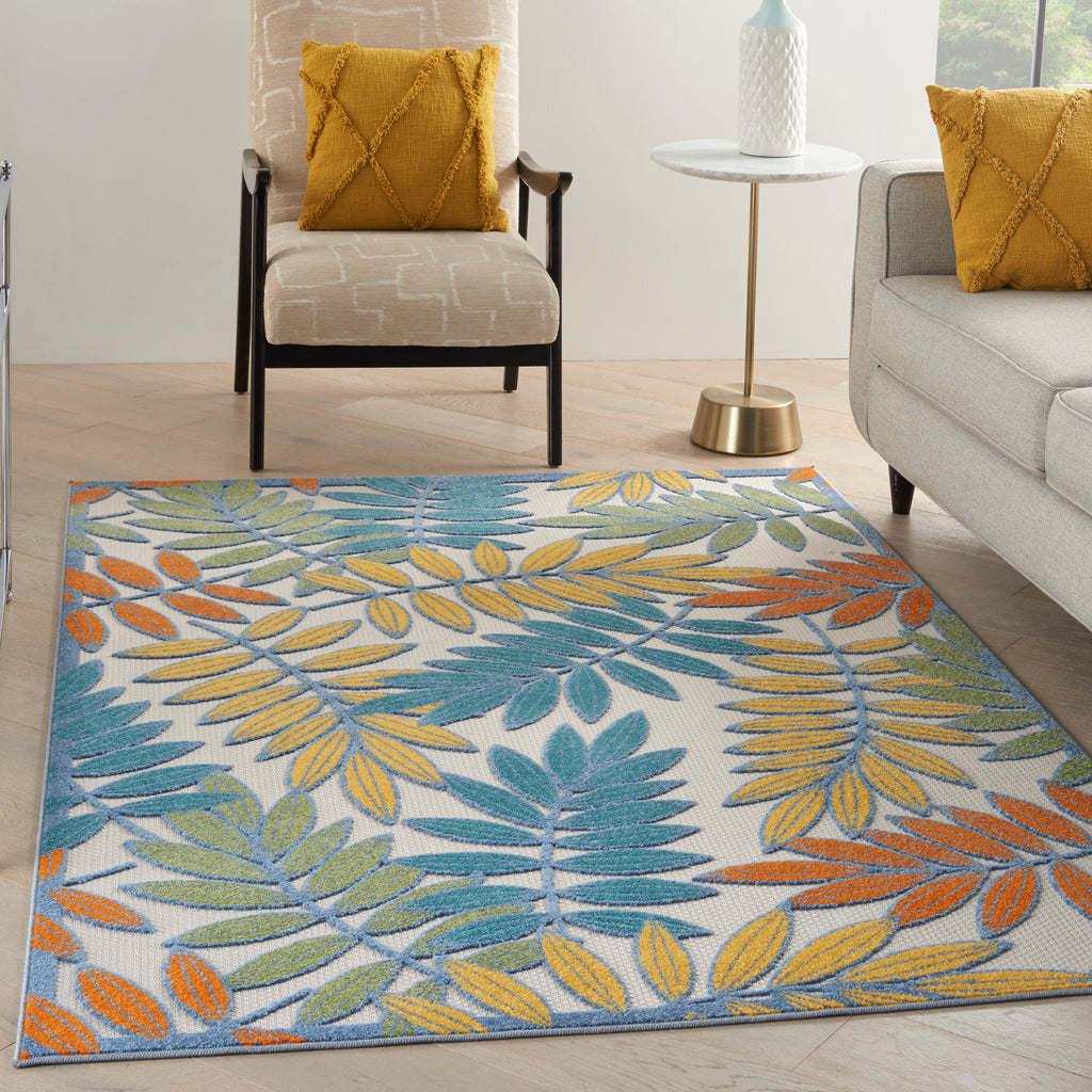 nourison aloha alh18 ivory multi rug