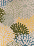nourison aloha alh05 green multicolor rug