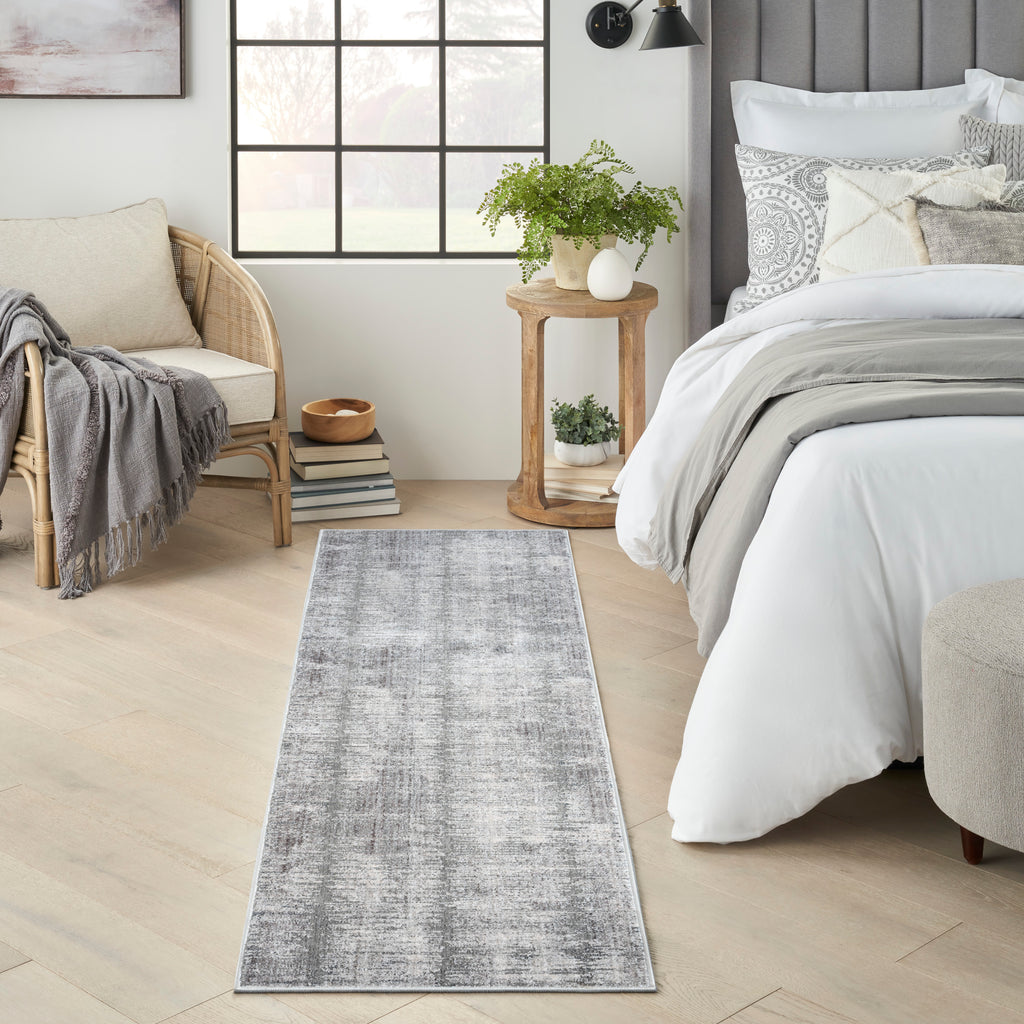 nourison abstract hues abh03 grey white rug