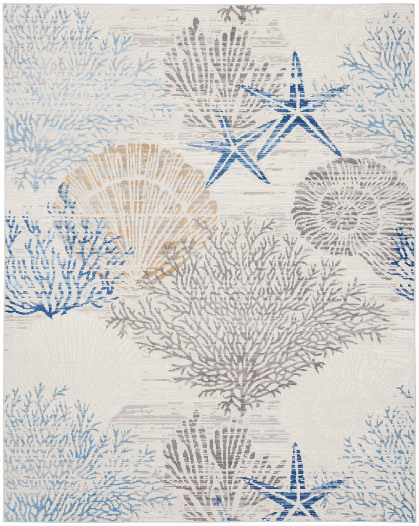 nourison seaside sds04 ivory grey blue rug