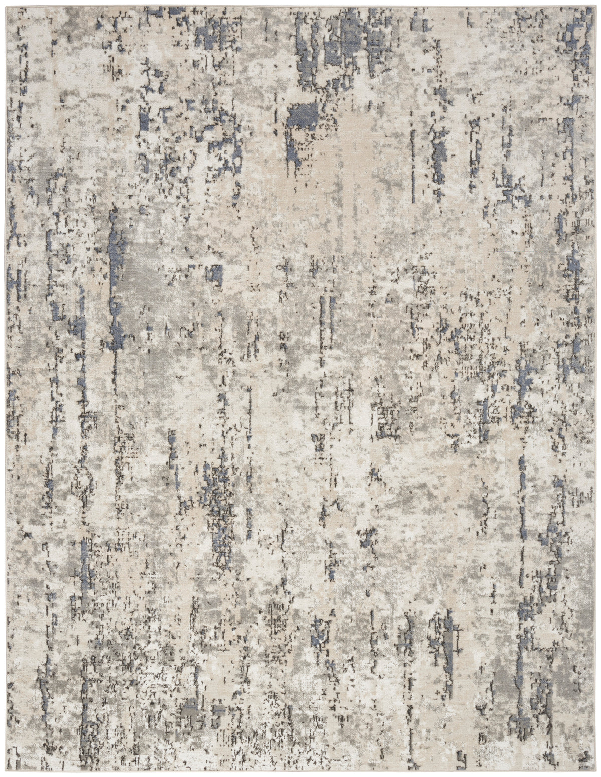 nourison quarry qua01 ivory blue grey rug