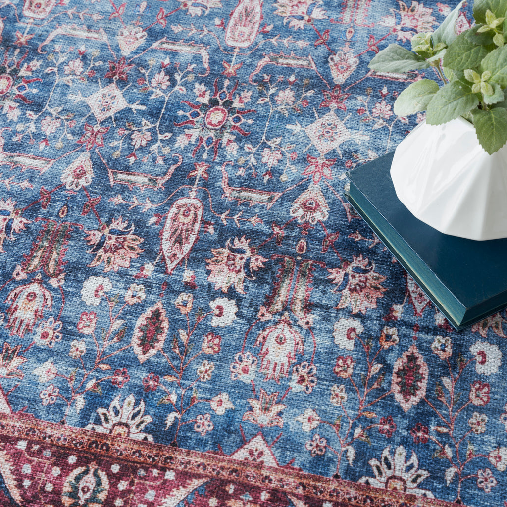 nourison grand washables grw06 blue brick rug