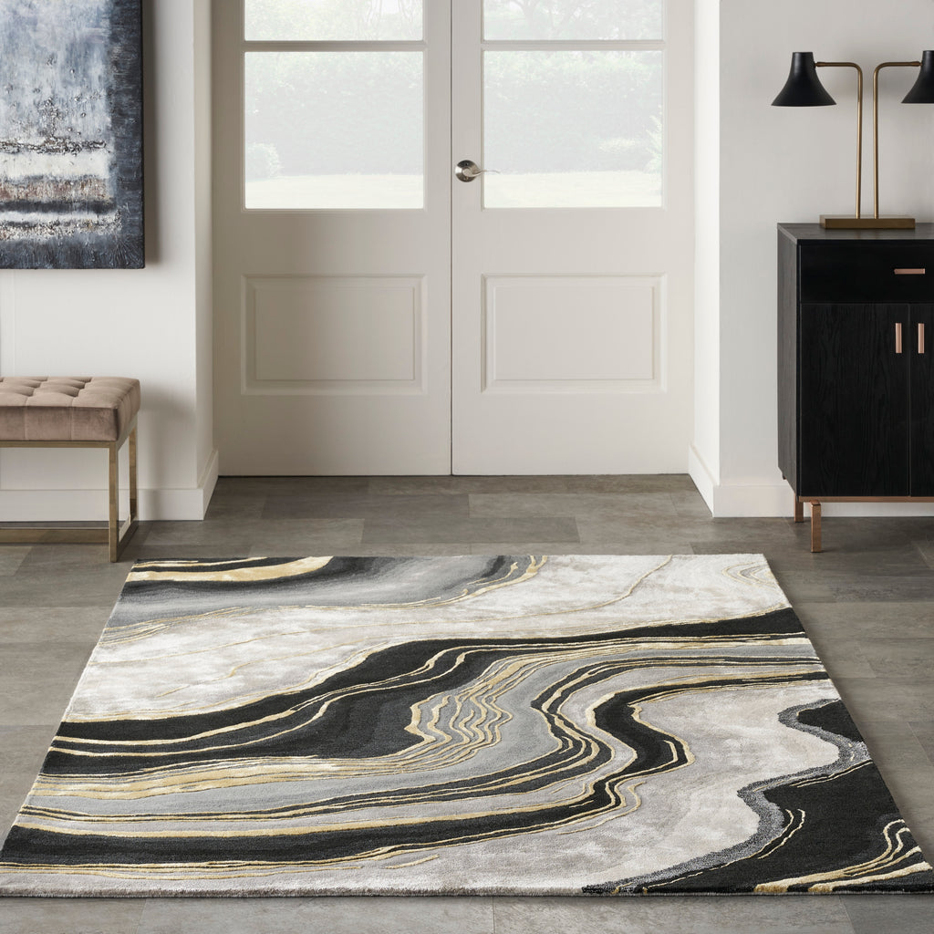 nourison prismatic prs31 charcoal grey rug