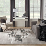 nourison twilight twi30 grey ivory black rug