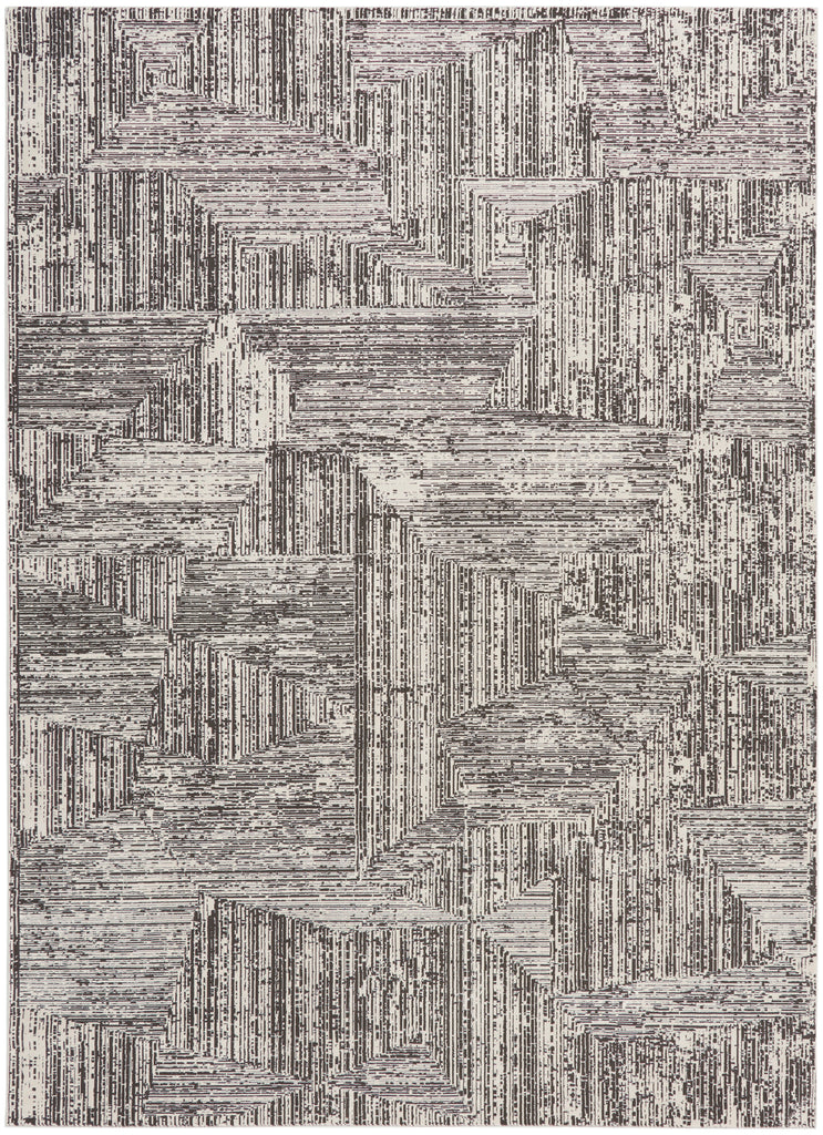 nourison ck024 irradiant irr01 cream black rug