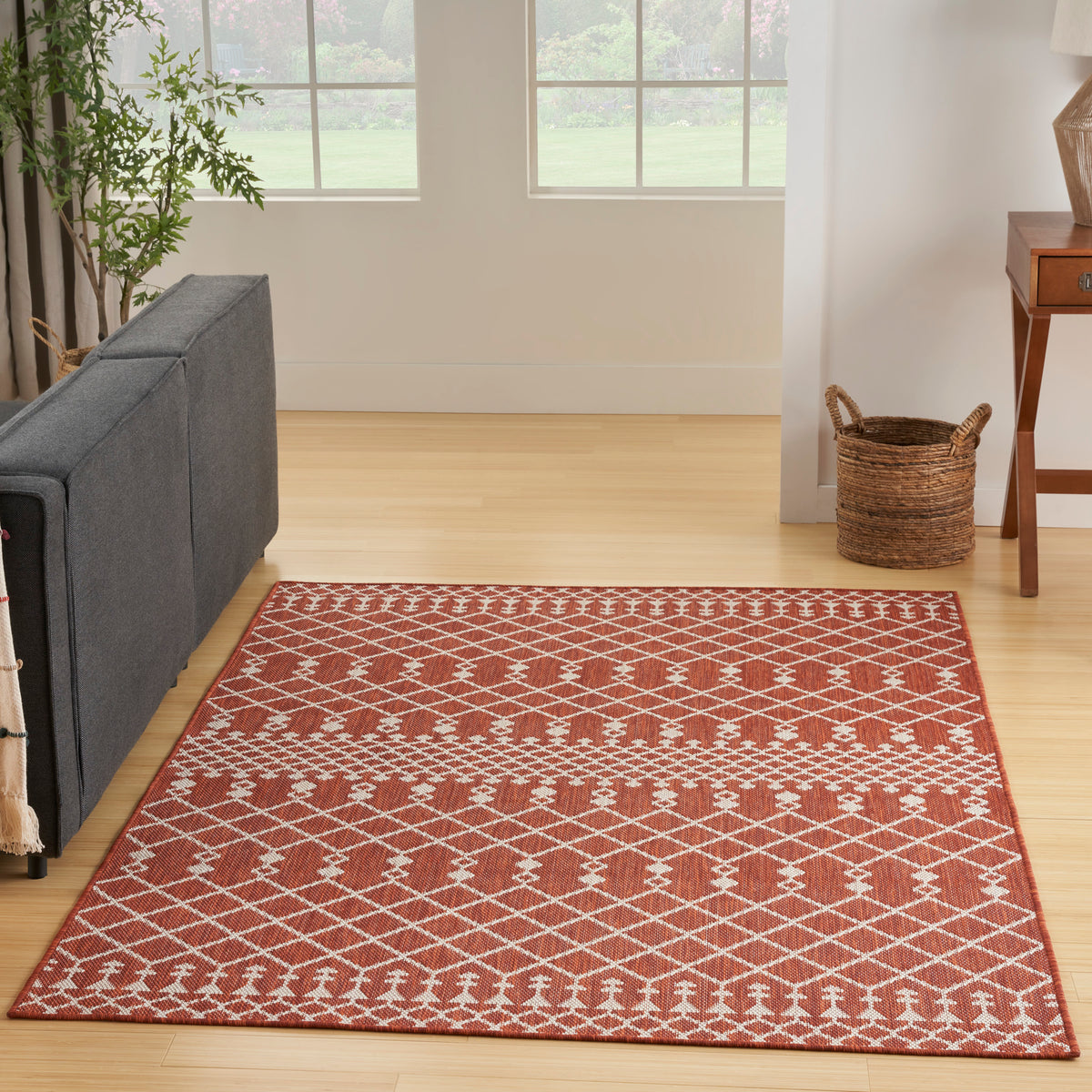 nourison positano pos02 terracotta rug