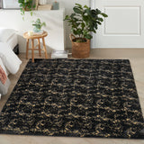 nourison cozy shimmer csh01 black gold rug