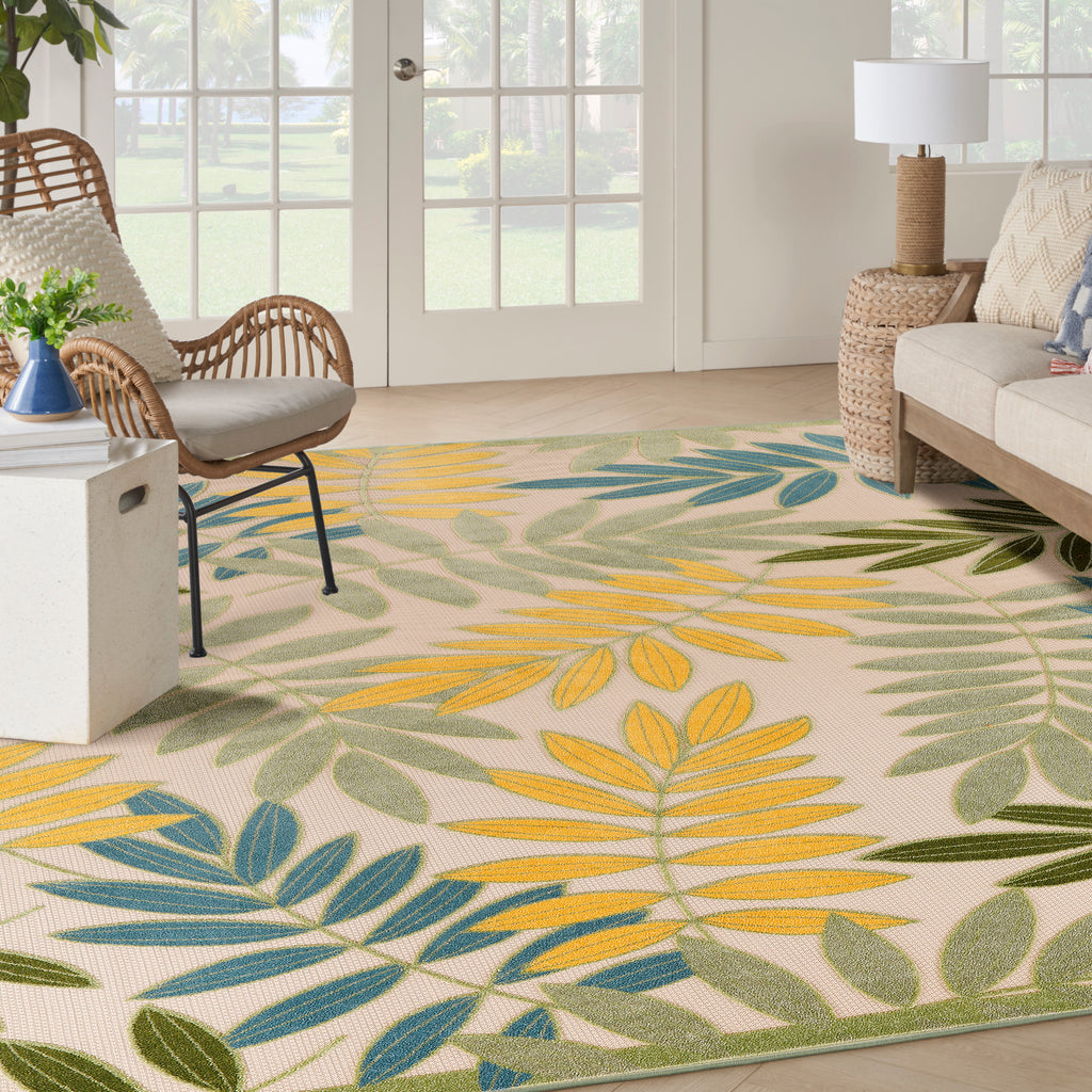 nourison aloha alh18 green multicolor rug