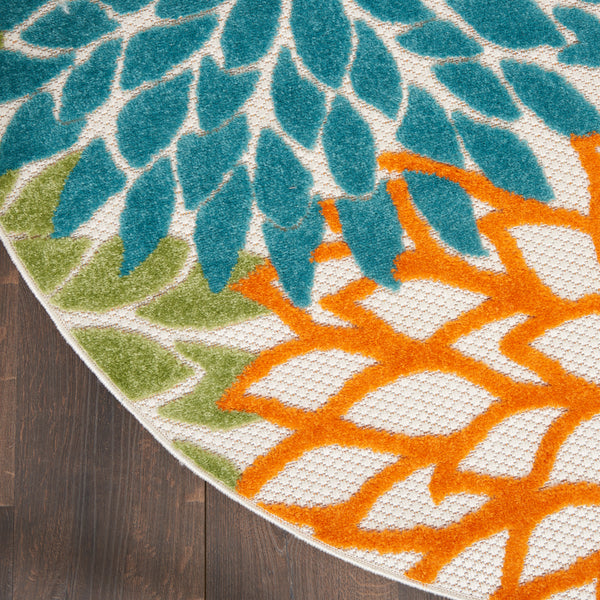 nourison aloha alh05 turquoise multicolor rug