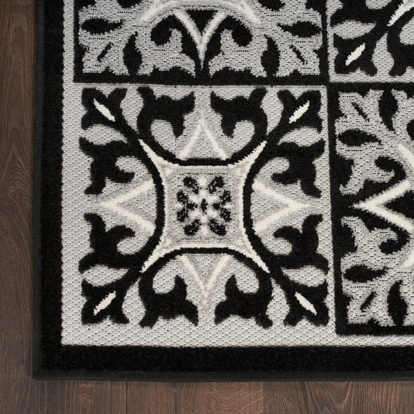 nourison aloha alh34 black white rug