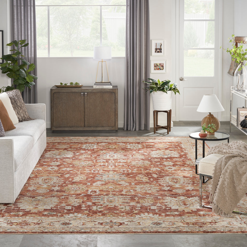 nourison sahar shr02 rust rug
