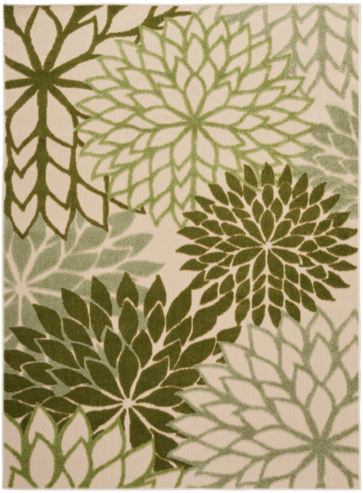 nourison aloha alh05 ivory green rug