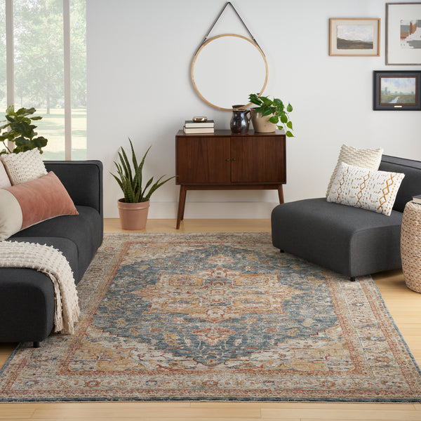 nourison sahar shr06 ivory blue rug