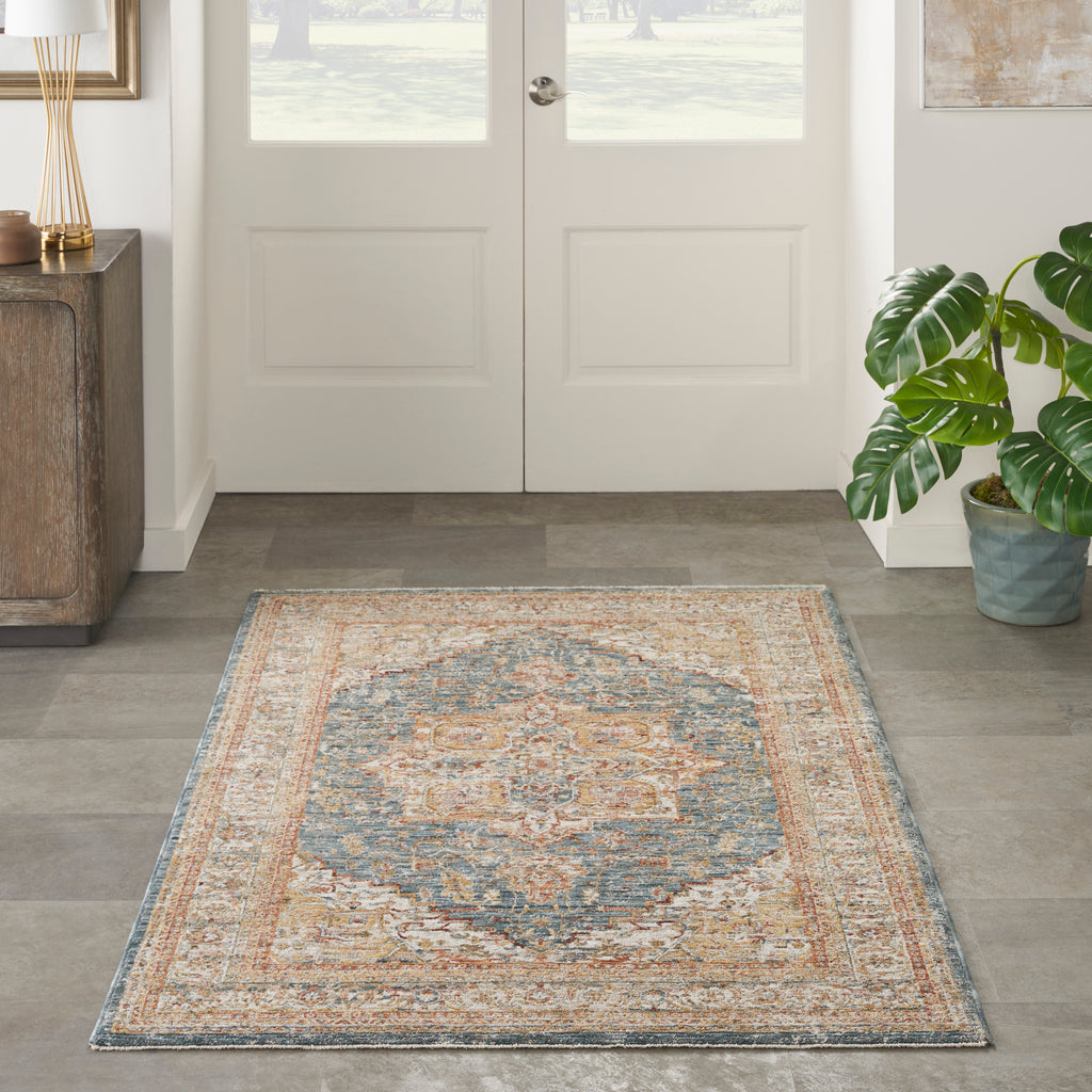 nourison sahar shr06 ivory blue rug