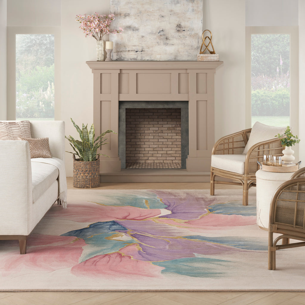 nourison prismatic prs34 ivory rug