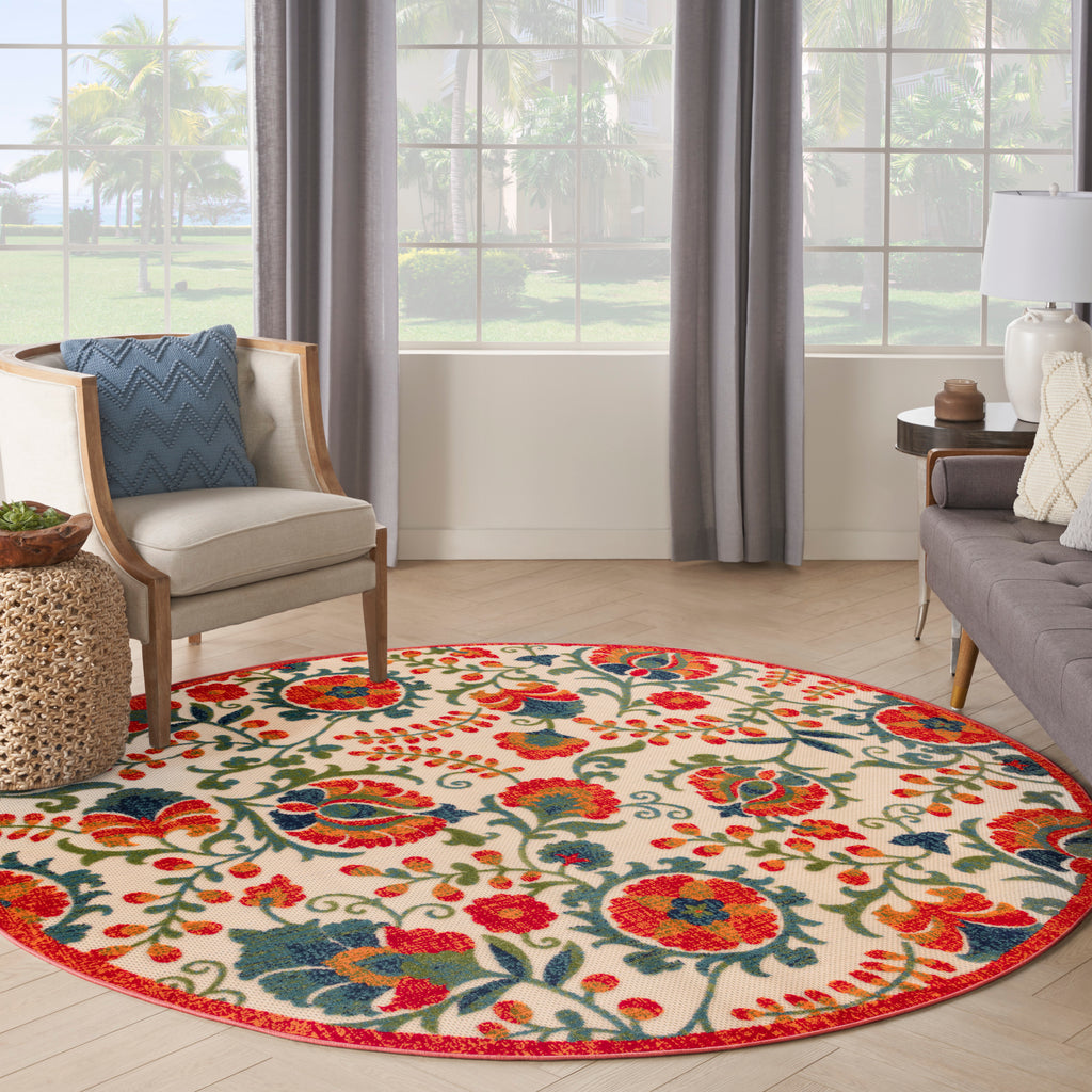 nourison aloha alh17 red multicolor rug