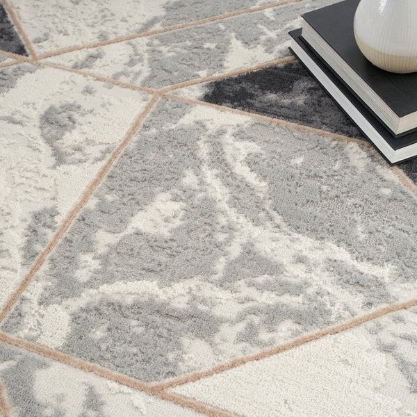 nourison elation etn11 ivory grey rug