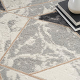nourison elation etn11 ivory grey rug