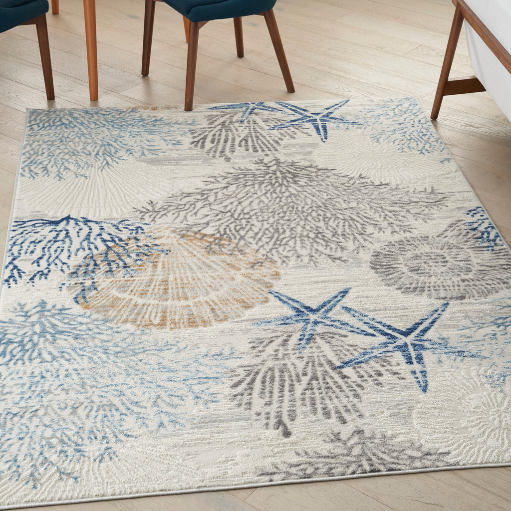 nourison seaside sds04 ivory grey blue rug
