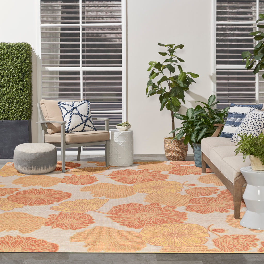 nourison garden oasis goa04 coral rug