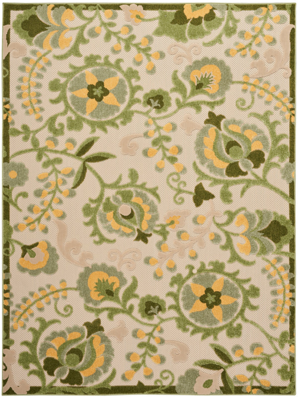 nourison aloha alh17 ivory green rug