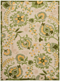 nourison aloha alh17 ivory green rug