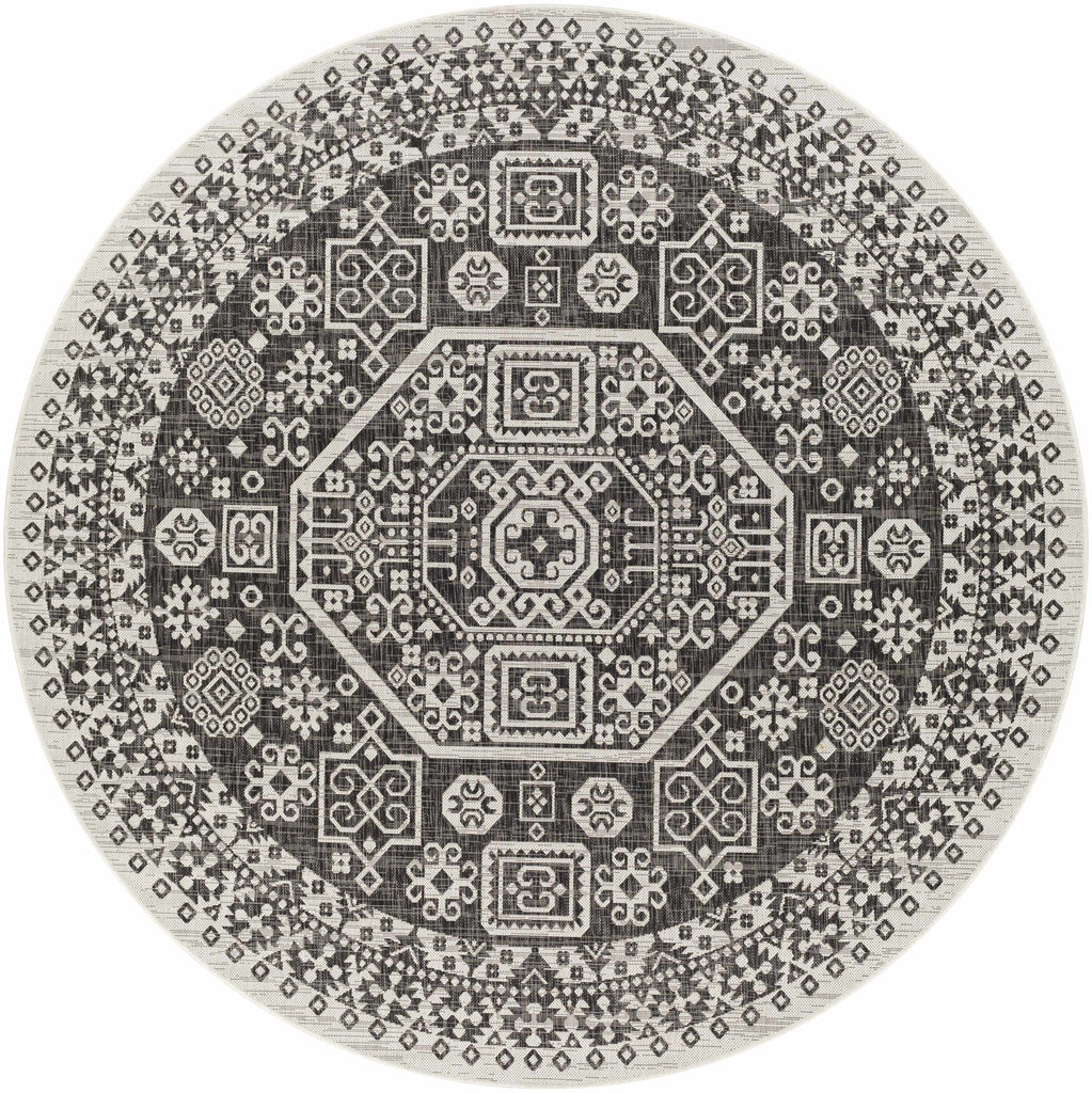 Hauteloom Kingscliff KNGRA Black Machine Made Polypropylene Rug