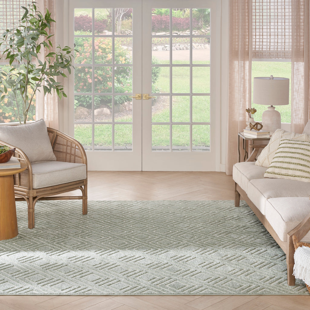 nourison care free caf03 green rug