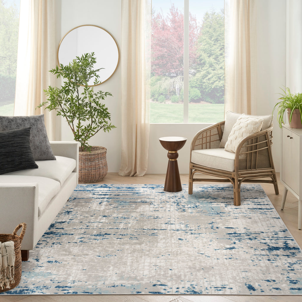 nourison quarry qua01 ivory grey blue rug