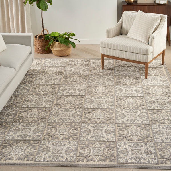 nourison aloha alh34 ivory grey rug