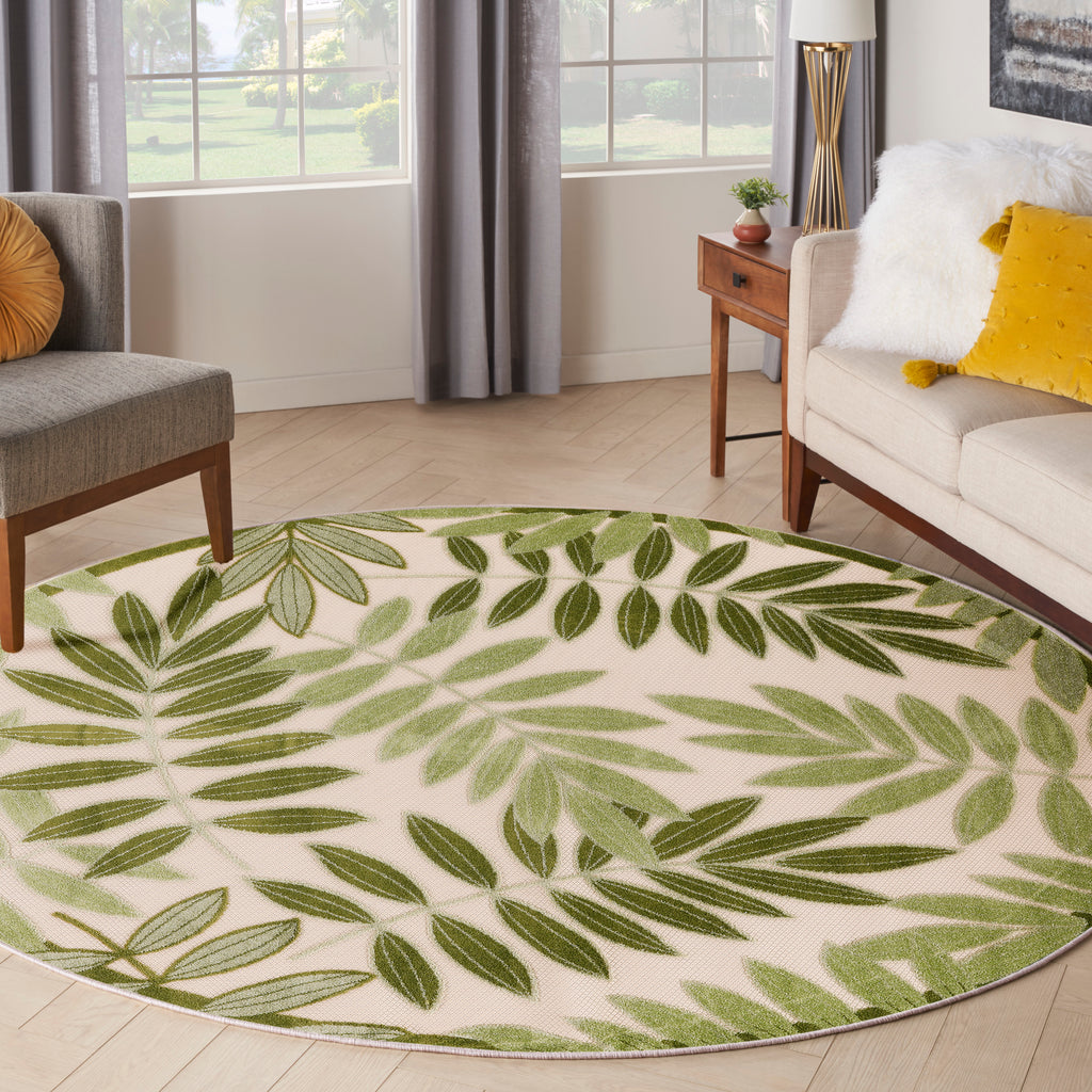 nourison aloha alh18 ivory green rug